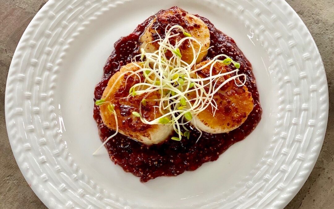 Pan-Seared Scallops with Spicy Fig Jam